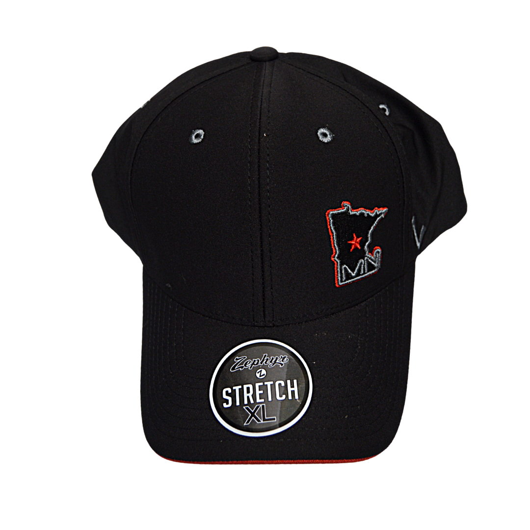 Zephyr Stretch Fit Cliff Hat Black