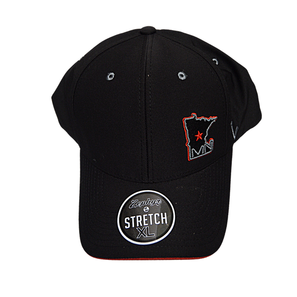 Zephyr Stretch Fit Cliff Hat Black