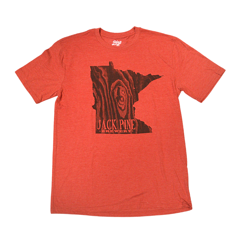 MN State Wood Grain Tee Shirt Cardinal